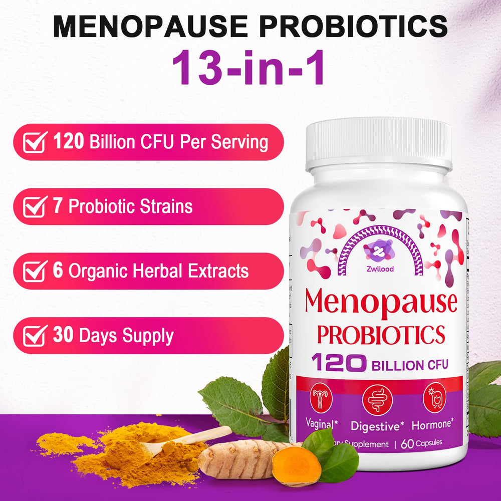 Zwllood Menopause Probiotics natural ingredients including herbs and botanicals