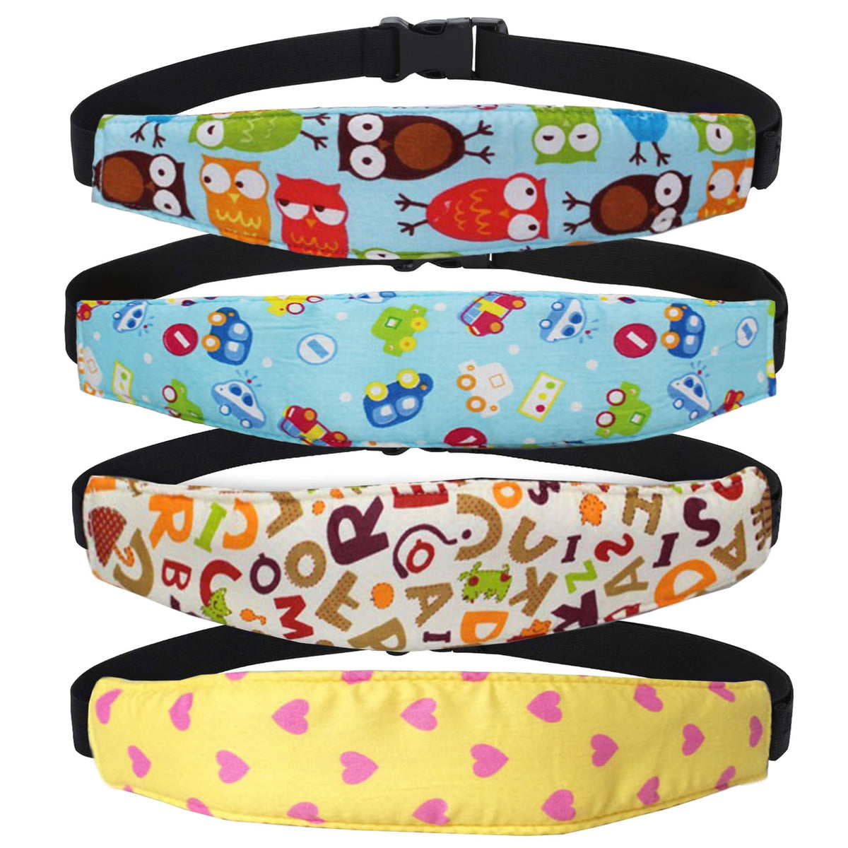 ZWZCYZ baby head support for car seat in blue pattern offers cozy neck support during trips.