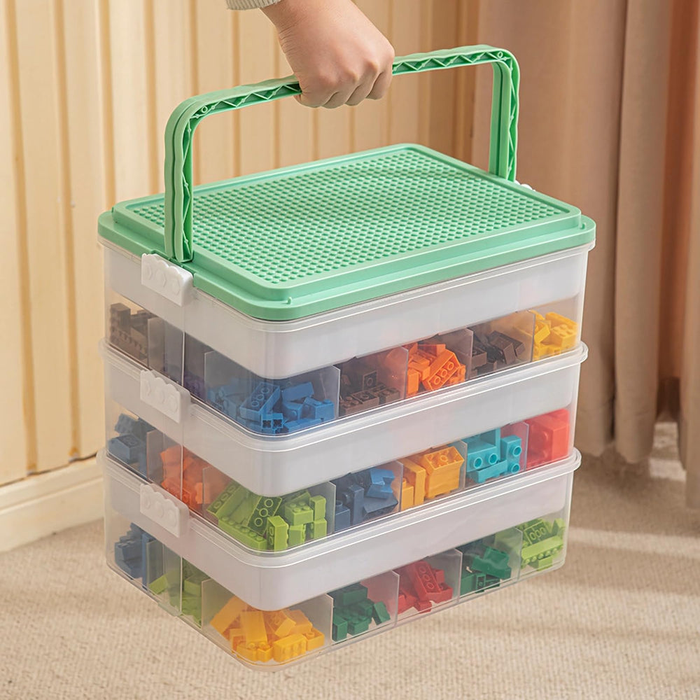 ZXHYREX Lego storage box carry handle for portability.