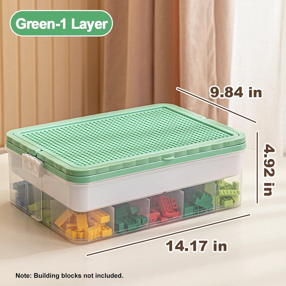 ZXHYREX two-layer box with removable tray keeps bricks organized and accessible.
