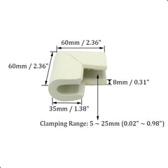 ZXUEZHENG edge protector applied to a table corner with adhesive tape.