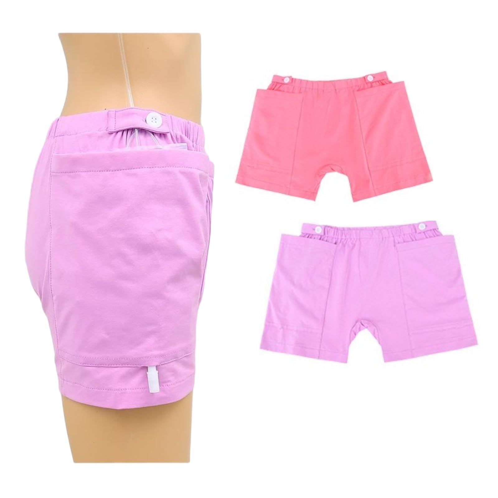 ZXYAHBKL urine bag shorts with side pockets for easy access.