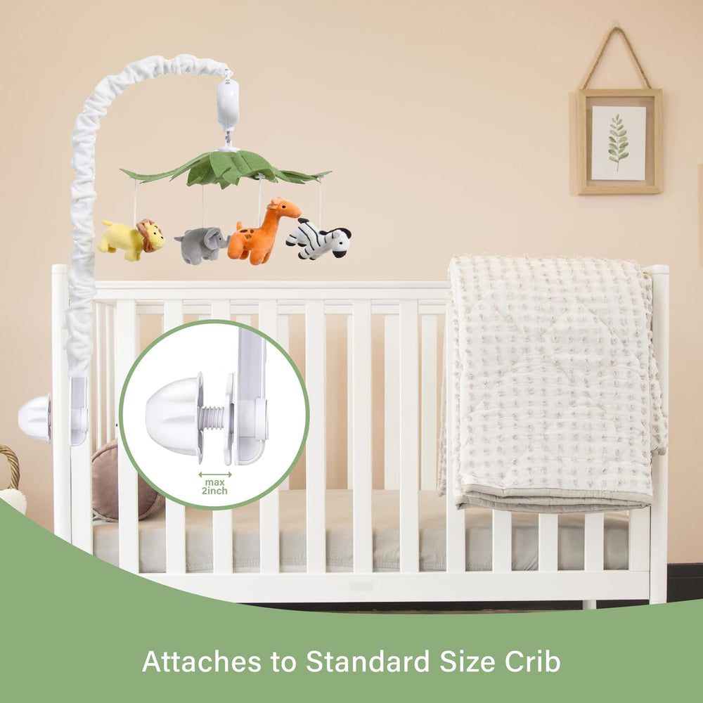 ZYATKSML easy-setup crib mobile fits standard cribs in minutes.