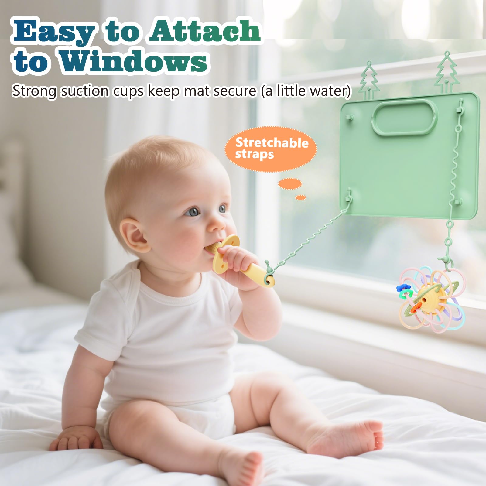 ZYATKSML stretchable straps help babies develop coordination during meals.