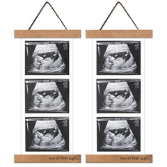 Zyeco wooden sonogram frame on fridge displays ultrasound photos neatly