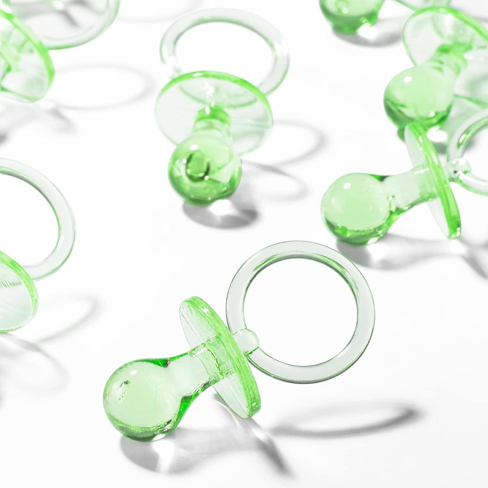 ZYFLSQ 2-5 inch green acrylic pacifiers for decor and games.