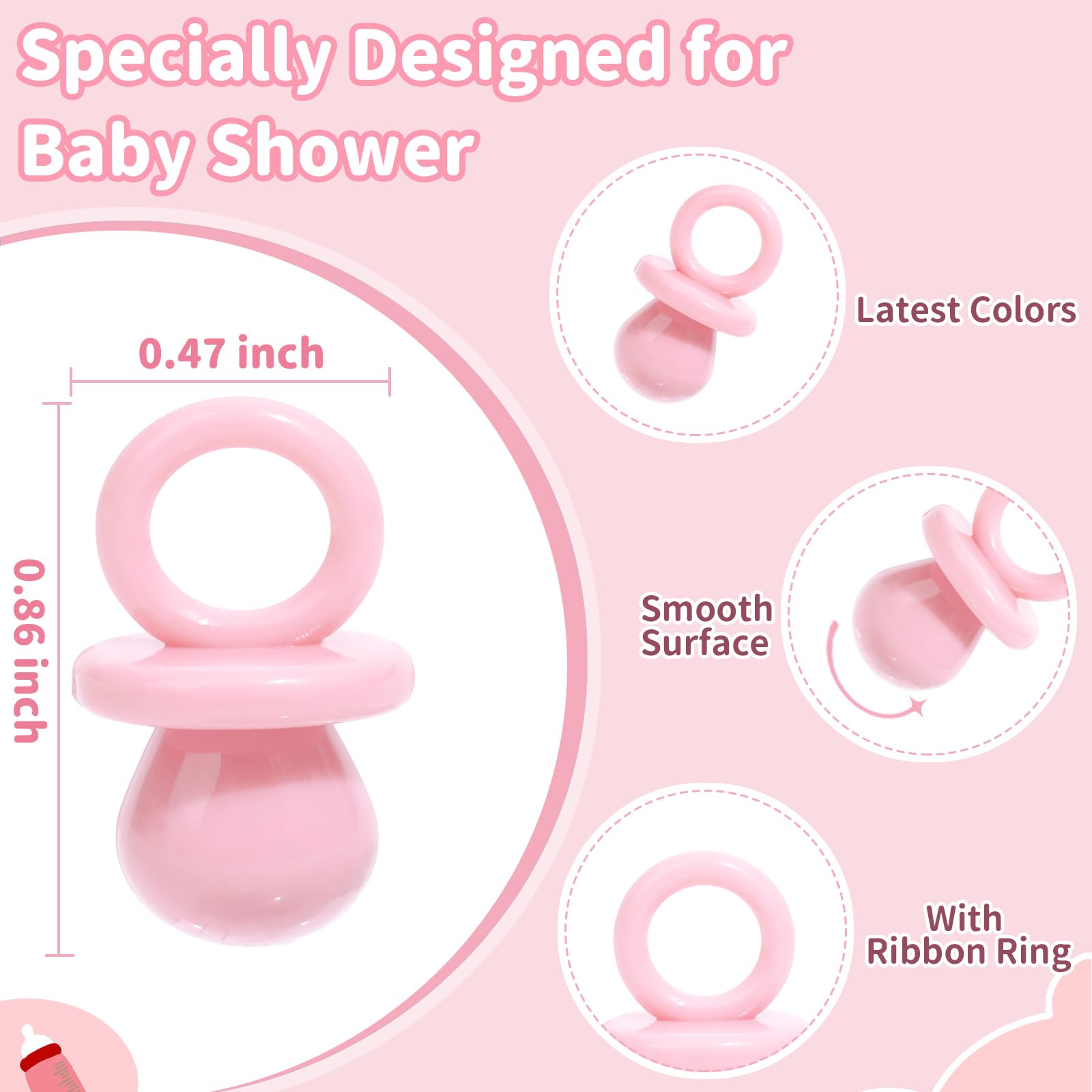 ZYFLSQ pacifiers with rings ready for DIY bracelets or favor bags