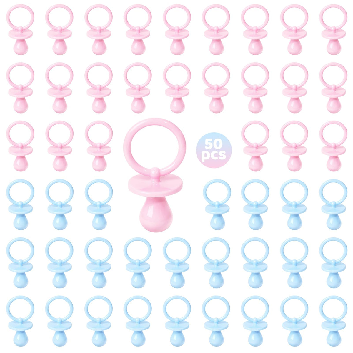 ZYFLSQ 50-pack pacifiers for baby shower game, boy and girl, ideal table scatter