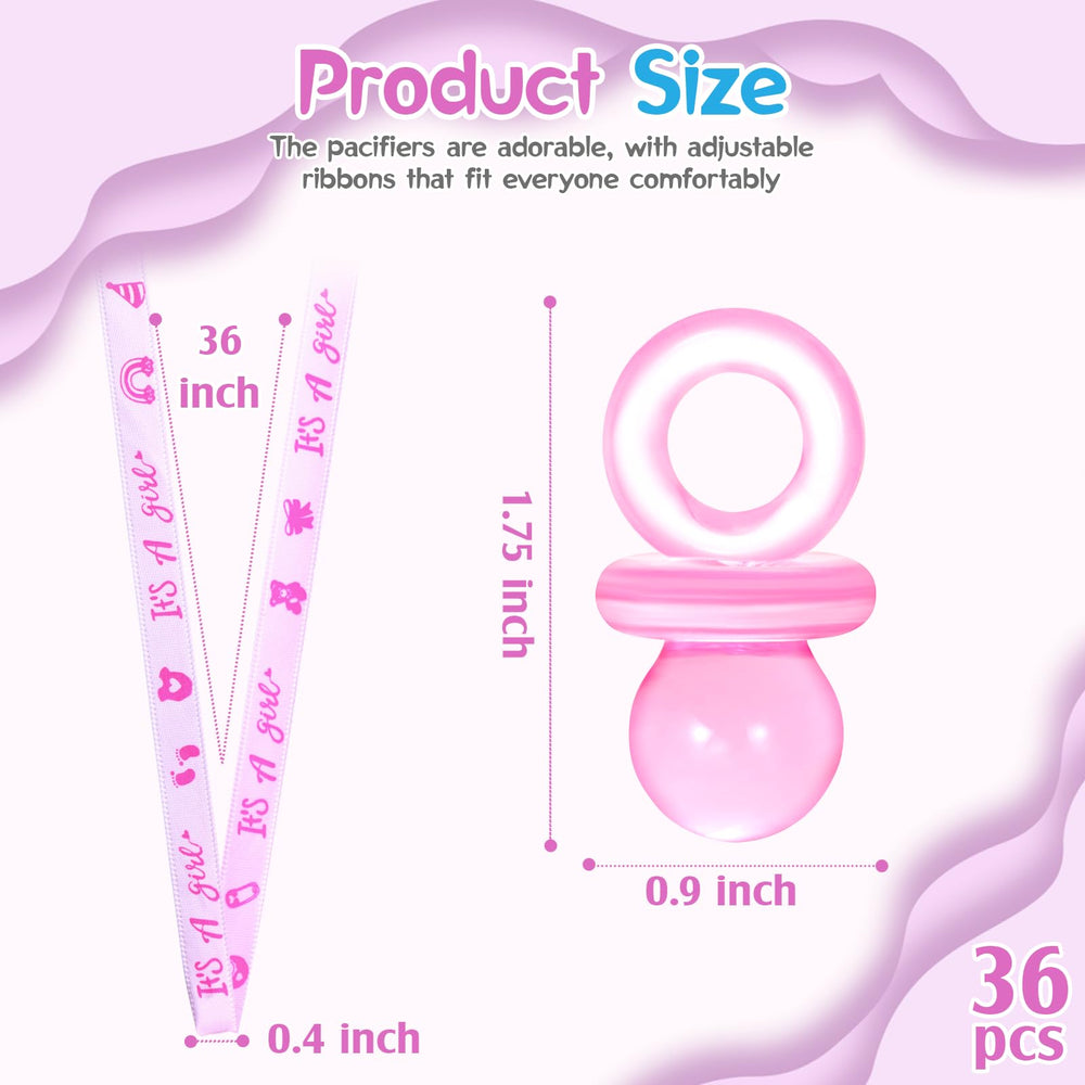 ZYFLSQ acrylic pacifier necklace close-up; lightweight and comfortable for guests.