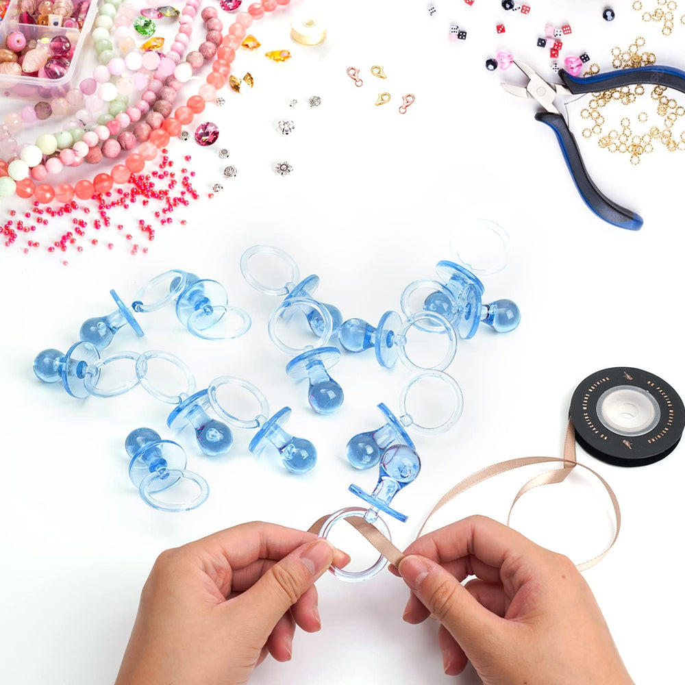 ZYFLSQ blue pacifier on a bracelet for handmade party favors
