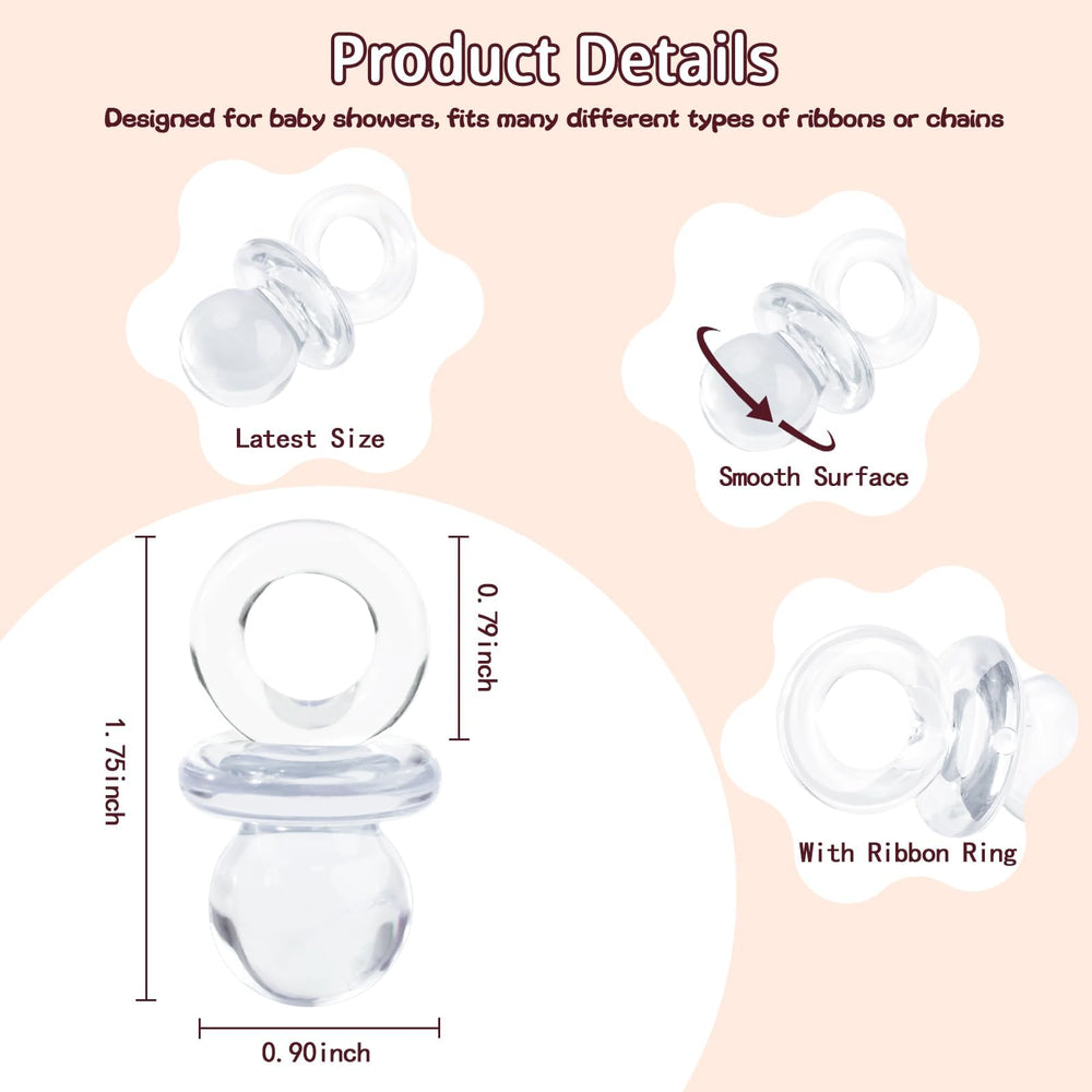 ZYFLSQ loop-pacifier design enables easy DIY ribbons for bracelets or gift bag accents.