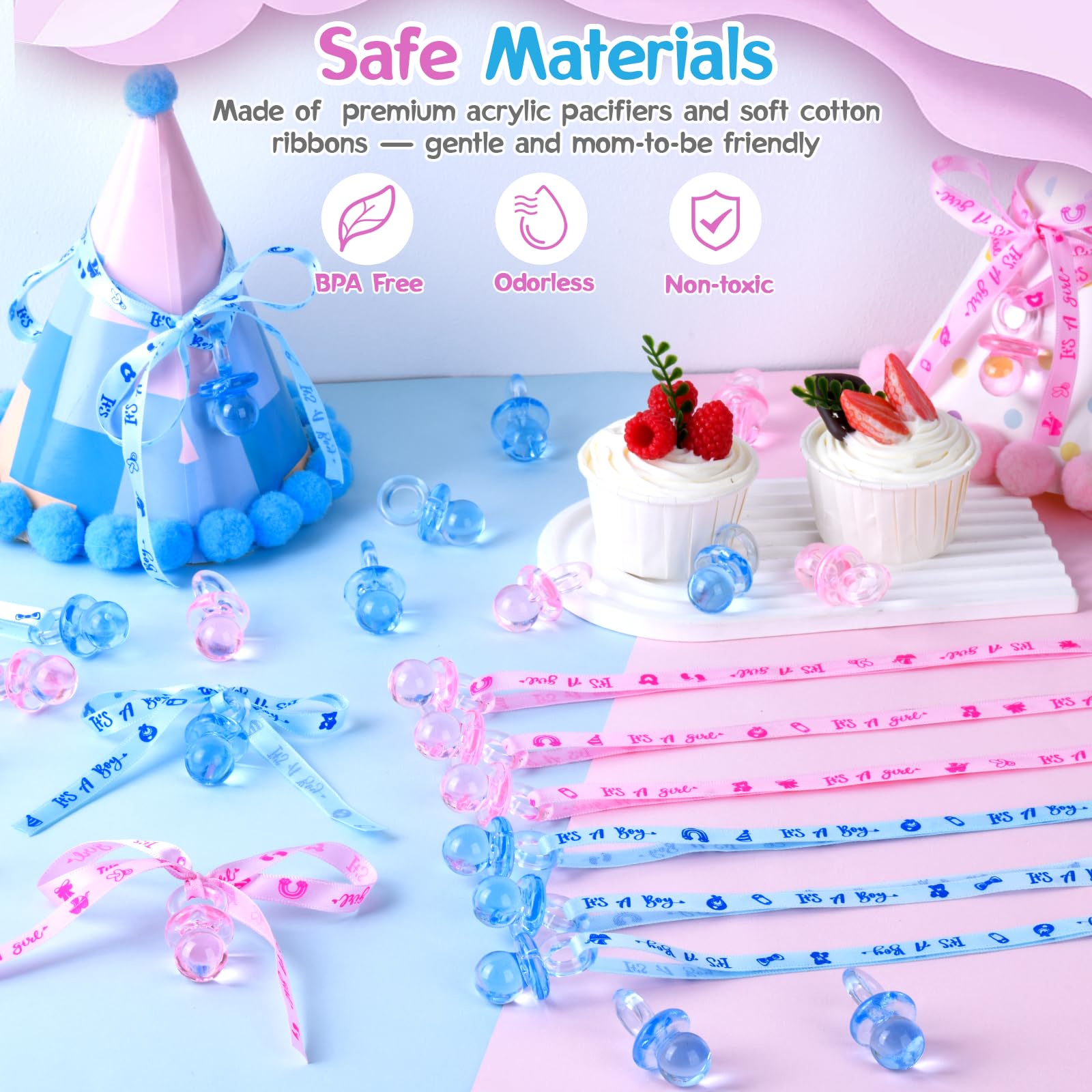 ZYFLSQ pacifier necklaces used as table scatters and decor.