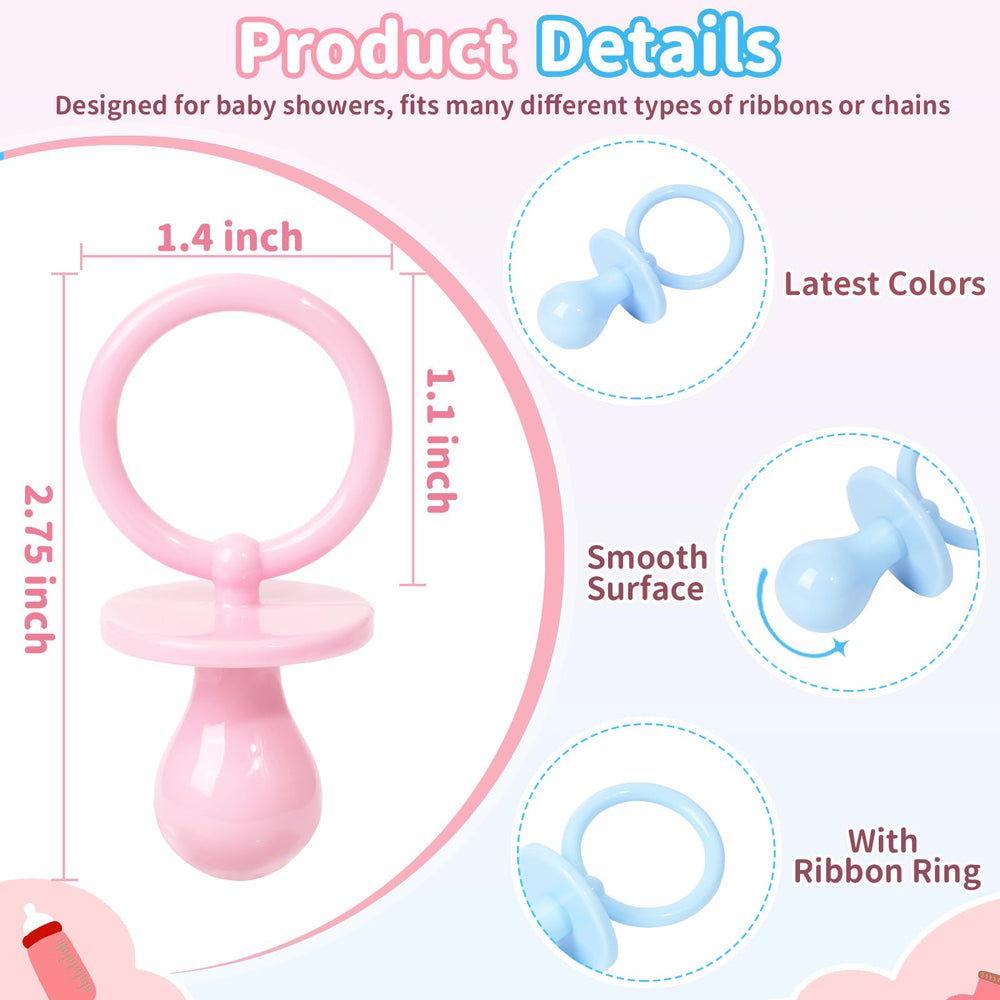 ZYFLSQ pink and blue plastic pacifiers for gender reveal and party favors