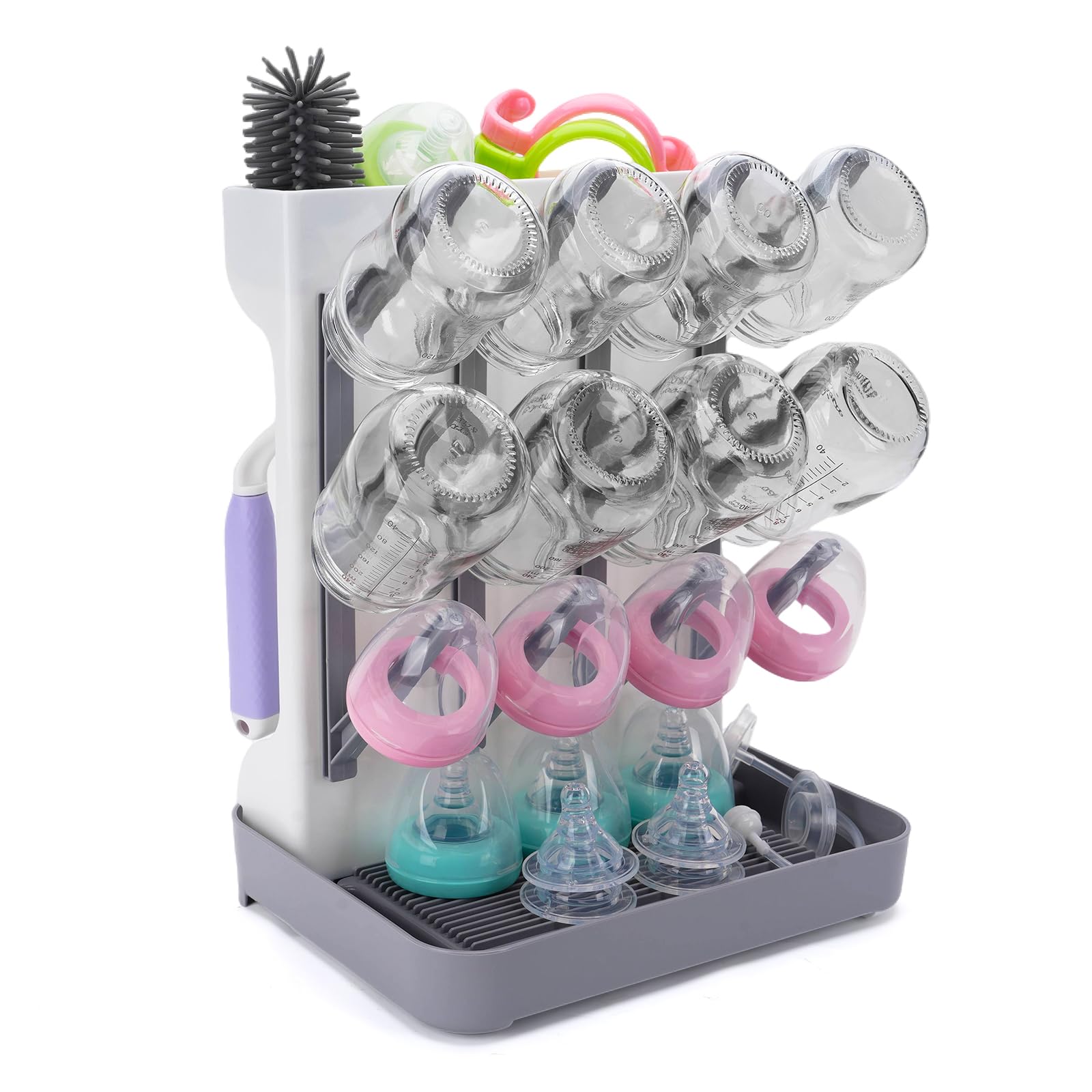 ZYLOHA baby bottle drying rack vertical design keeps bottles neatly organized and ready