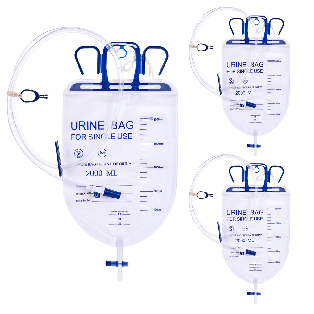 Zynkique urinary drainage bag 2000ml with overnight capacity for extended use
