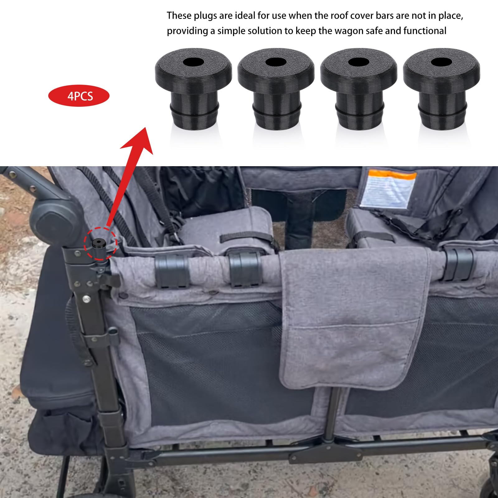 Zynoro TPU plug covering wagon tube ends for safer playtime.