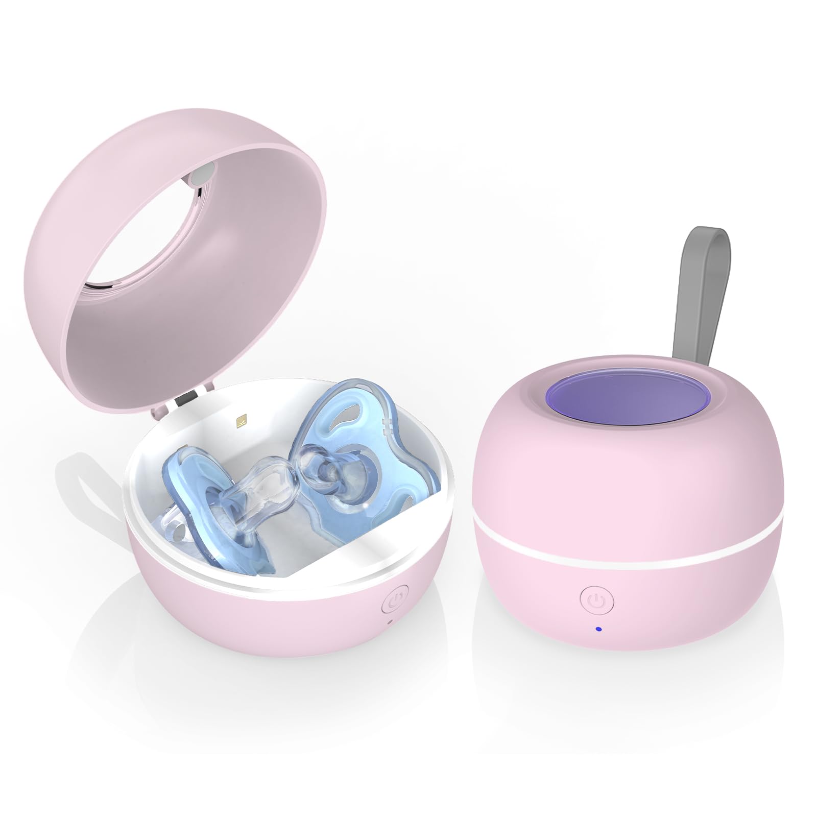 Zyntieu portable pacifier sanitizer front view showing compact on-the-go design