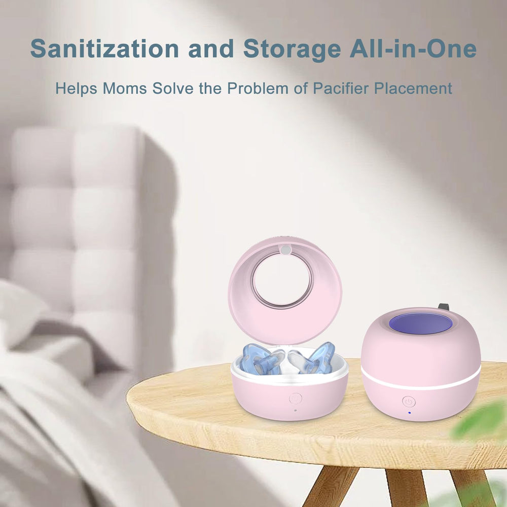 Zyntieu pacifier sanitizer pink exterior highlights family-friendly design