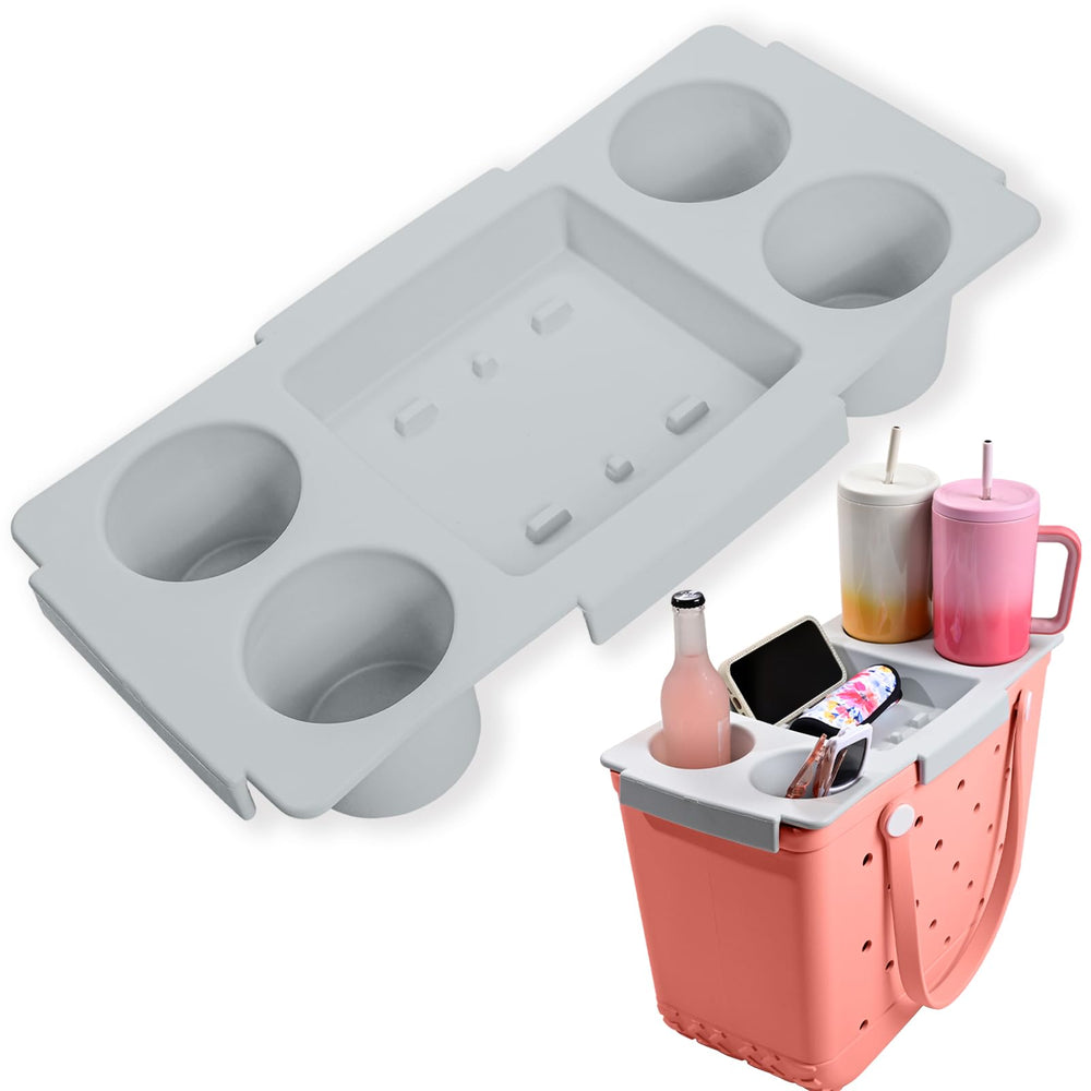 ZYTONGMAO Topper Tray on a Bogg Bag Large creates a stable outdoor snack station.