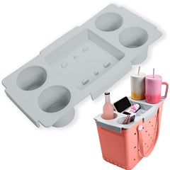 ZYTONGMAO Topper Tray on a Bogg Bag Large creates a stable outdoor snack station.