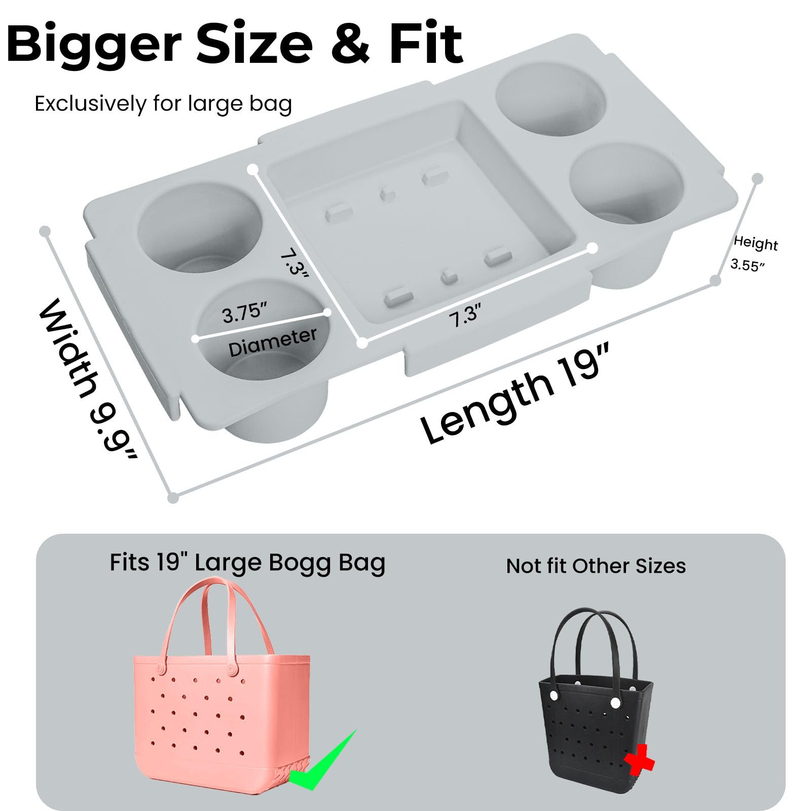 ZYTONGMAO Topper Tray offers five compartments for snacks, phone, and sunglasses.