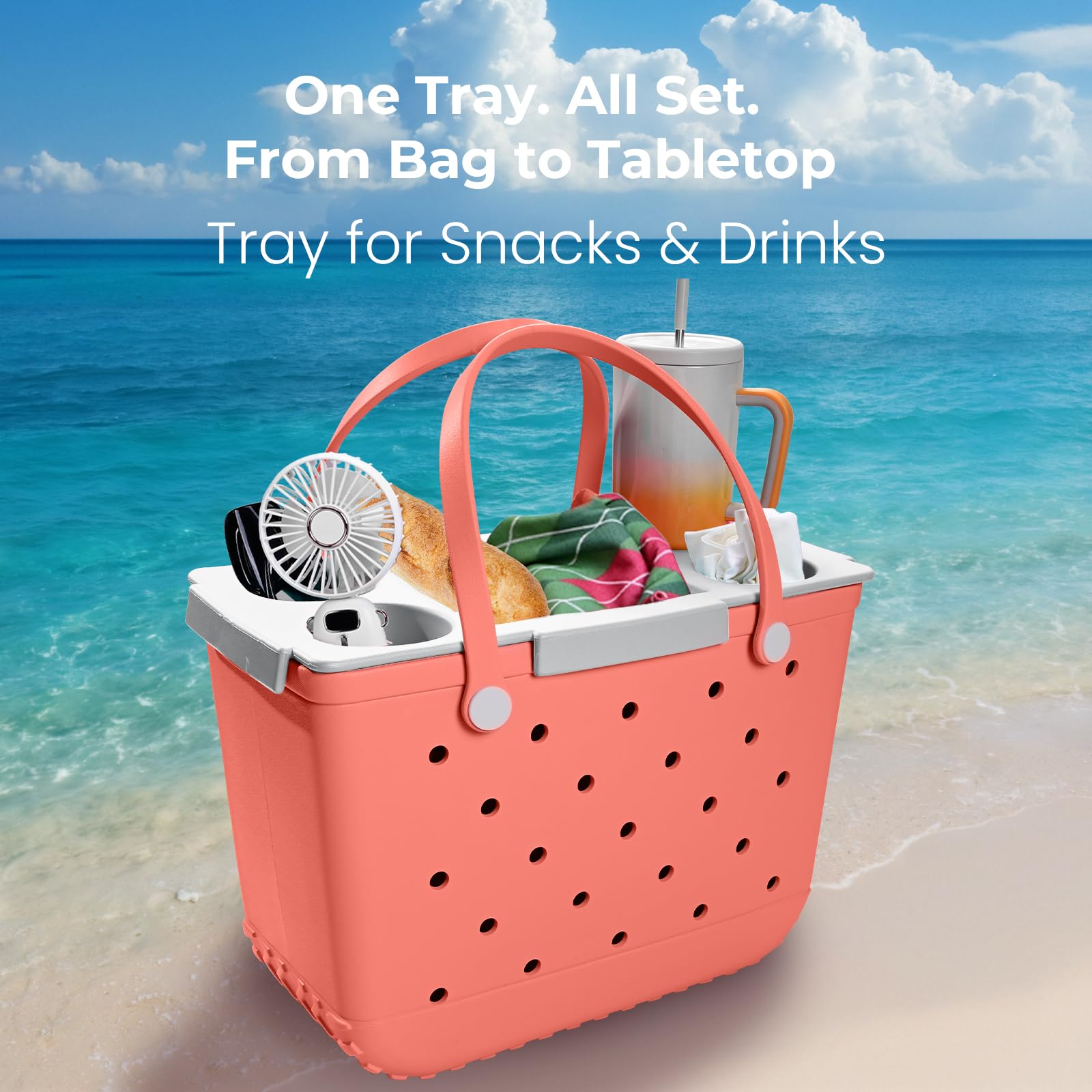 ZYTONGMAO topper tray suits beach, poolside, camping, and picnics.