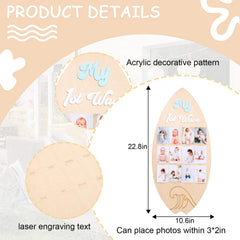 ZZDCMS Laser-engraved 'My 1st Wave' text enhances keepsake style