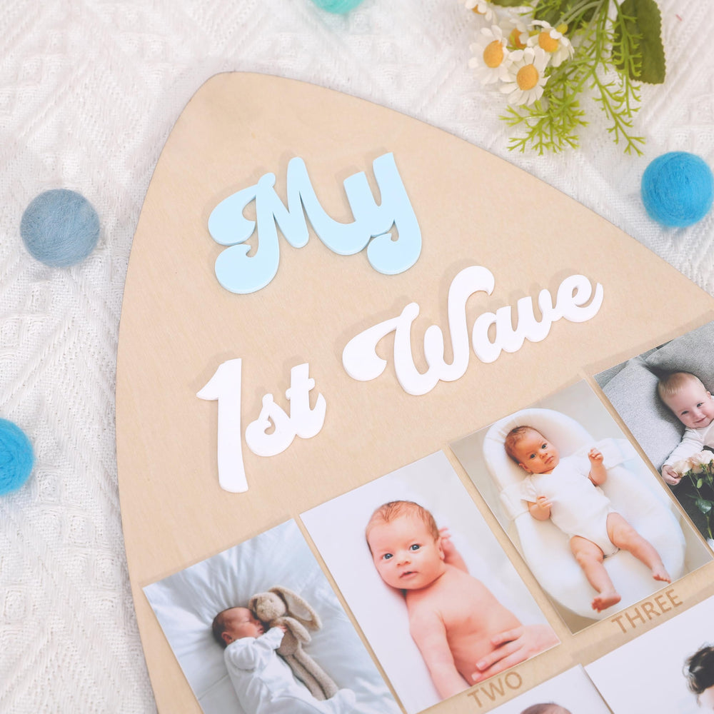 ZZDCMS Monthly milestone photo spaces showcase 12 portraits from birth to first birthday