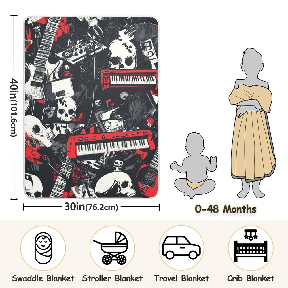 ZZKKO Punk Rock Skull Blanket care instructions demonstrate easy washing.