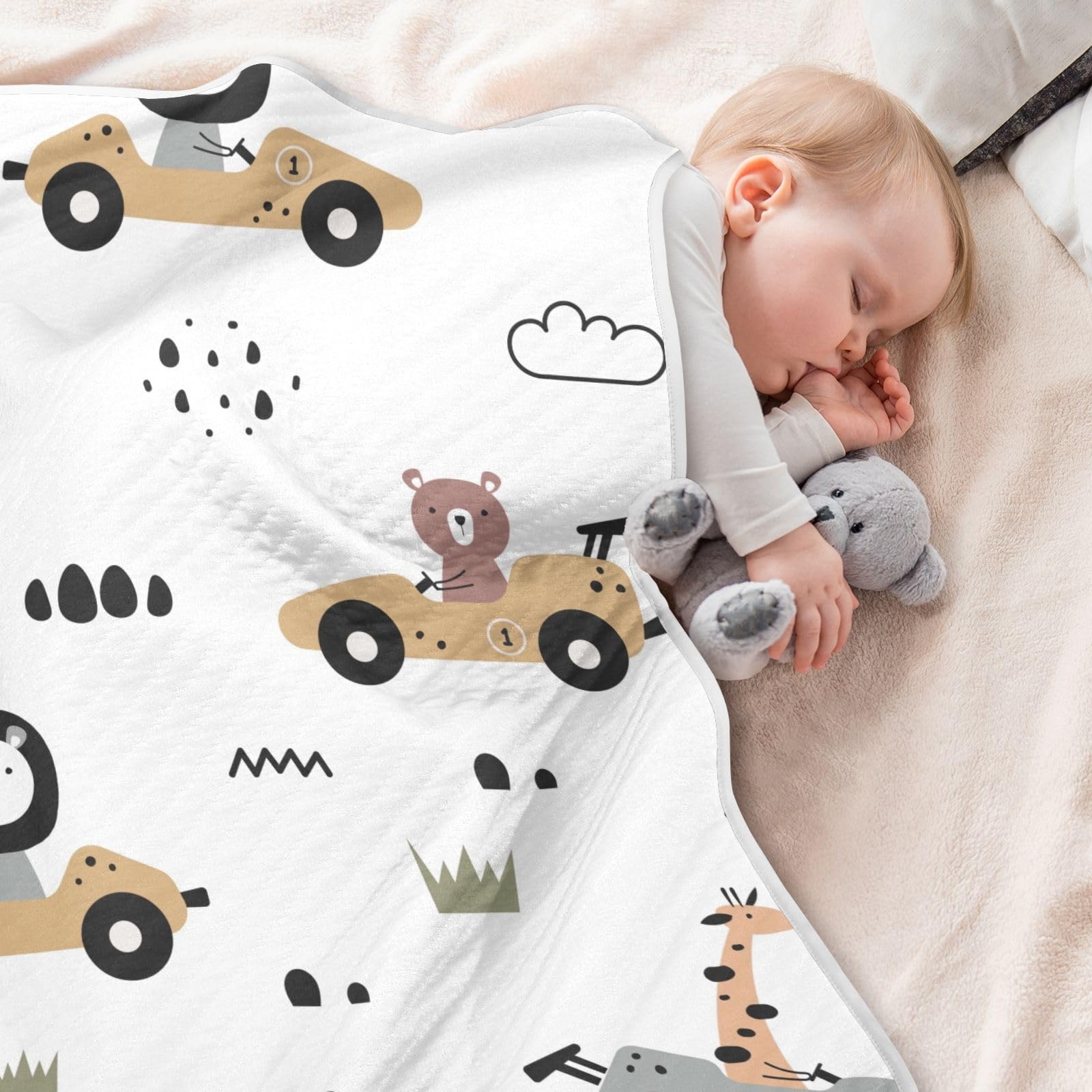 ZZKKO blanket used as a stroller and home throw for travel days