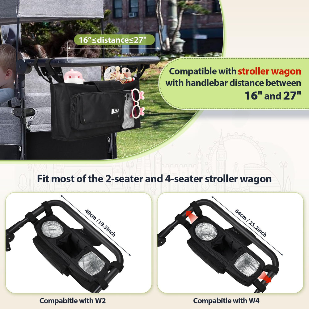 ZZM insulated pocket keeps drinks cool during family strolls