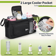 ZZM 4 adjustable straps securely fasten the organizer