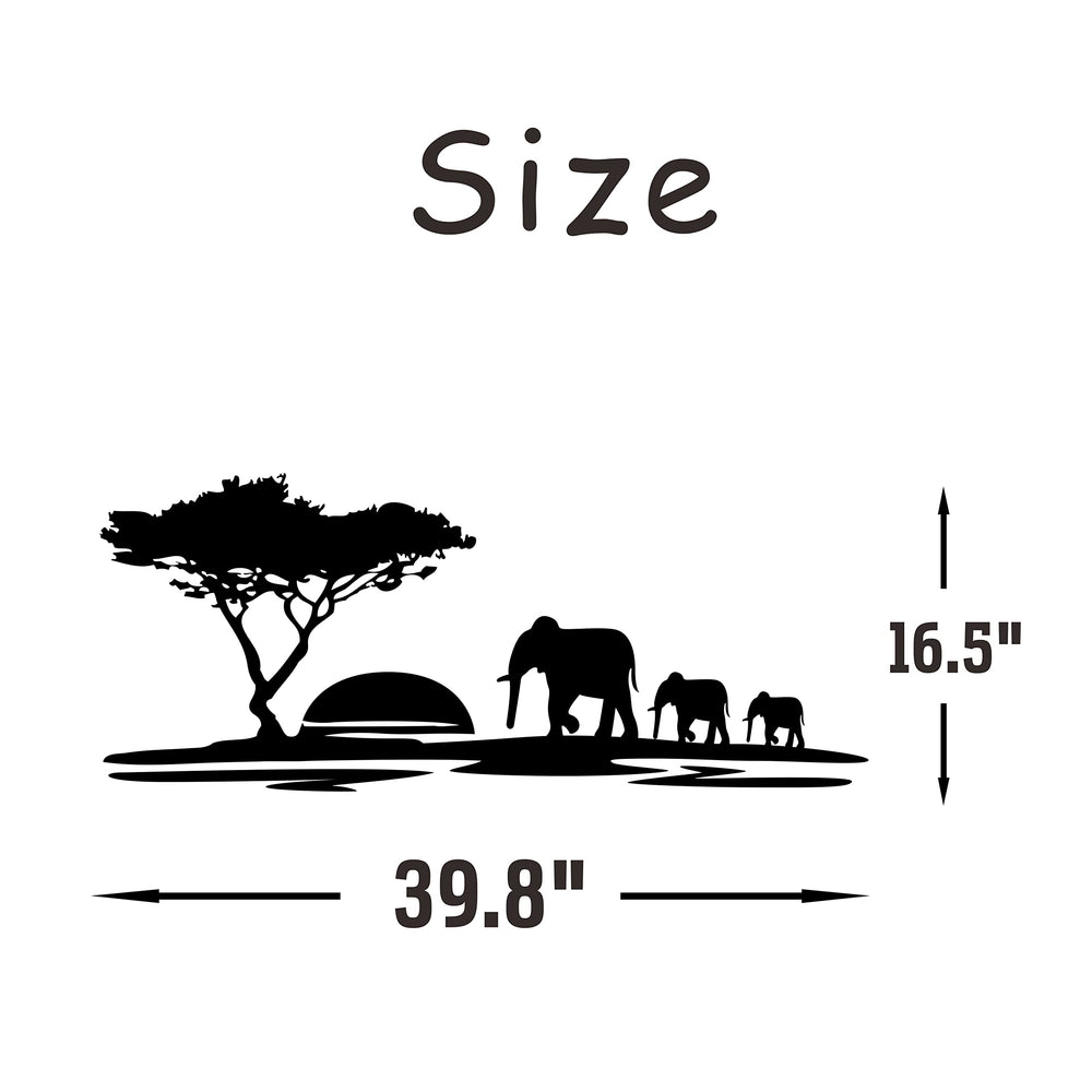 ZzMY black African safari wall decal mural for bold room contrast