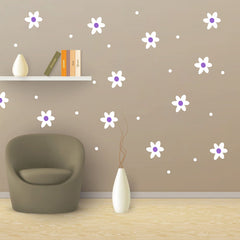 ZzMY daisy wall decals set adds removable, reusable decor to living rooms