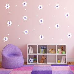 ZzMY daisy flower with dots decals resemble painted art on walls