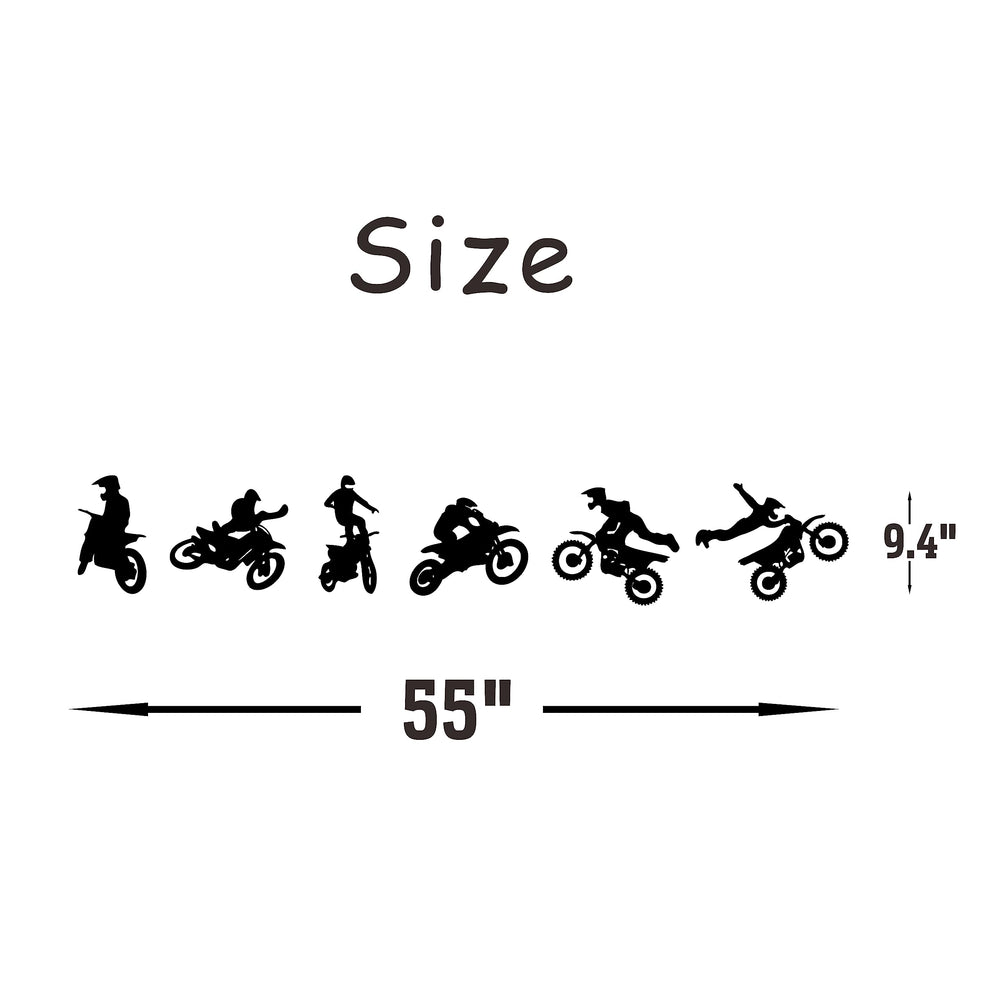 ZzMY Motox teen room wall sticker in black for energetic space.