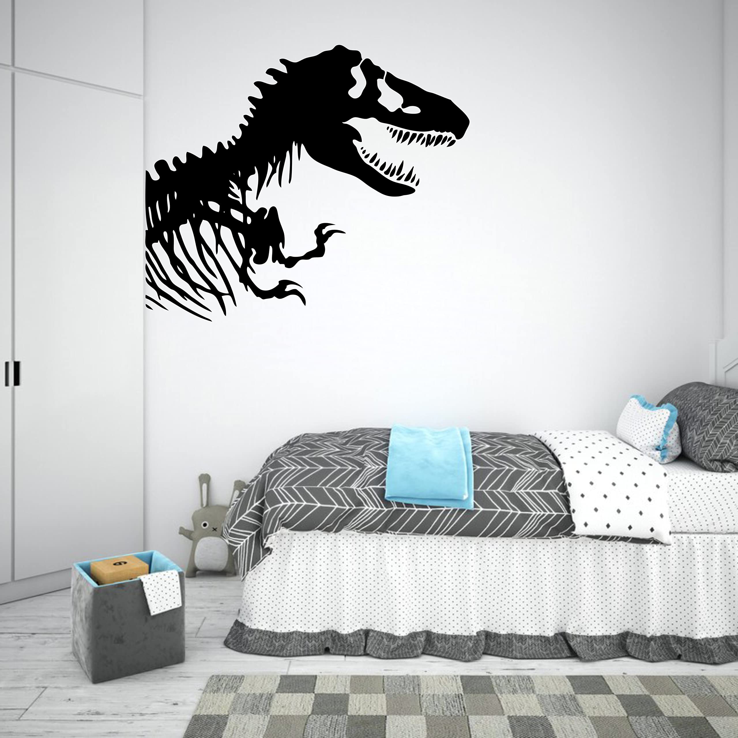 ZzMY black T-Rex wall sticker suits playrooms and offices for a bold accent.