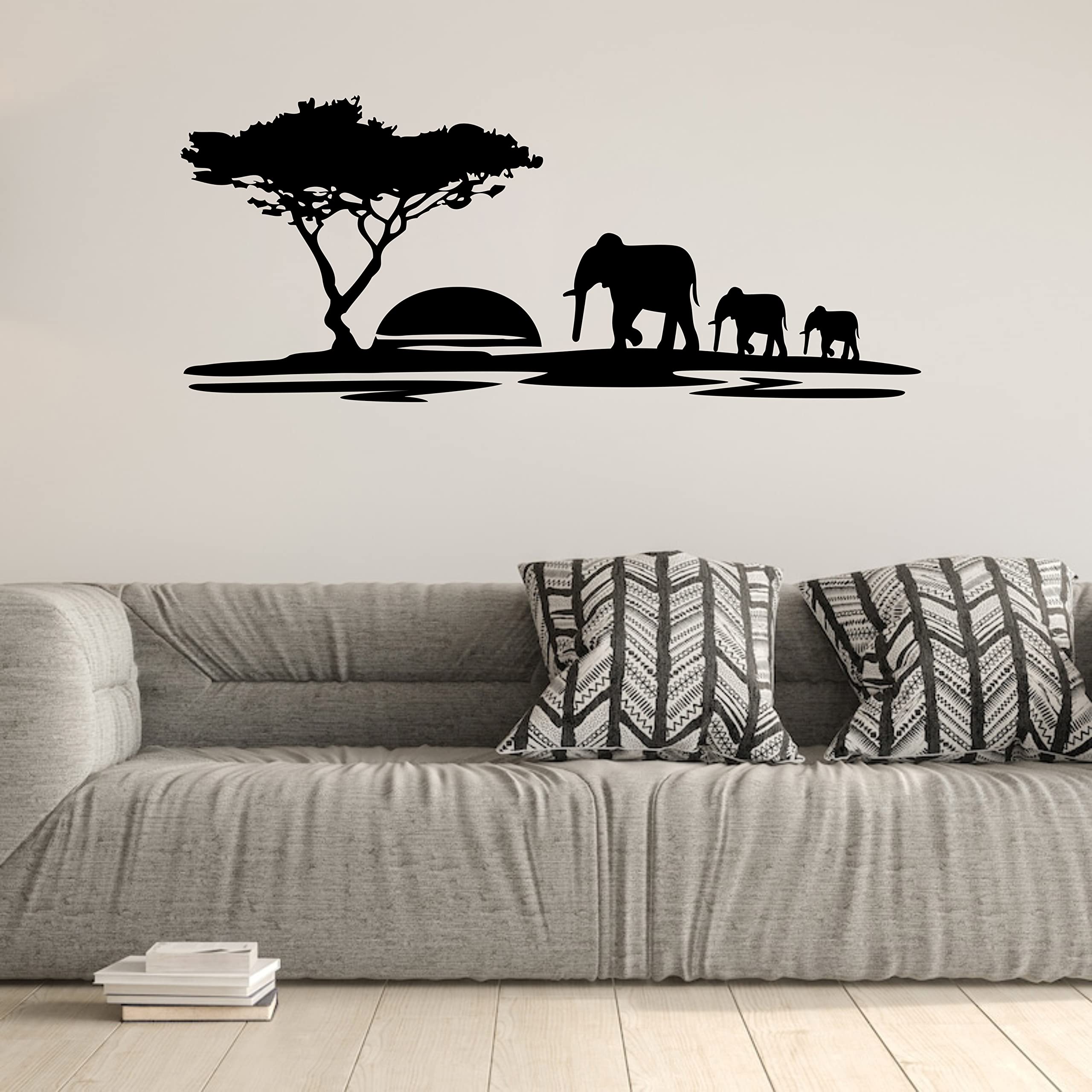 ZzMY tree and elephant wall art decor for bedrooms