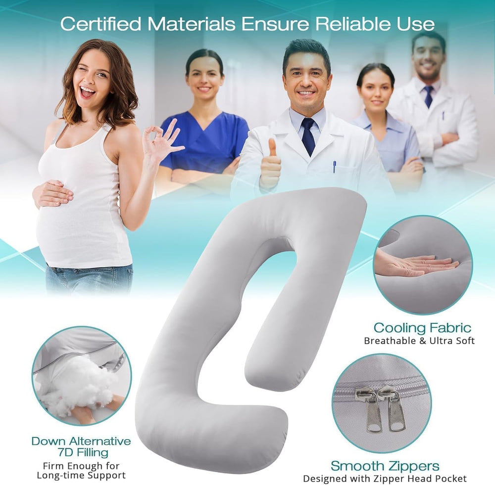 ZZZhen removable grey cover keeps pillow clean and easy to wash